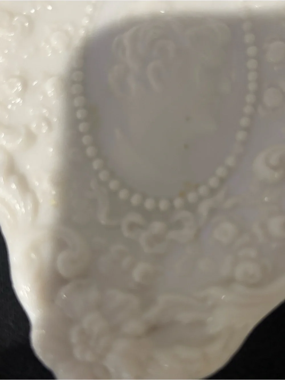 Ornate Cream Cameo Vanity Tray - Decorative Resin Accent